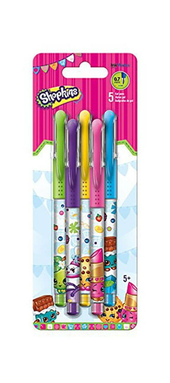 Office Organization and Storage |  Shopkins Colored Gel Pens, 5 Pack Office Organization & Storage Office Organization & Storage