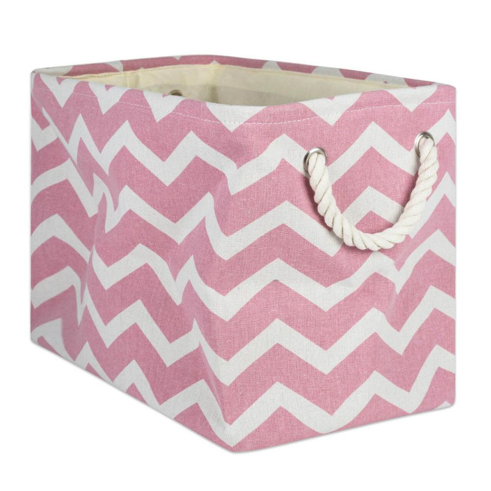 Plastic Storage Bins & Totes |  Polyester Bin Chevron Rose Rectangle Medium Plastic Storage Bins & Totes Plastic Storage Bins & Totes