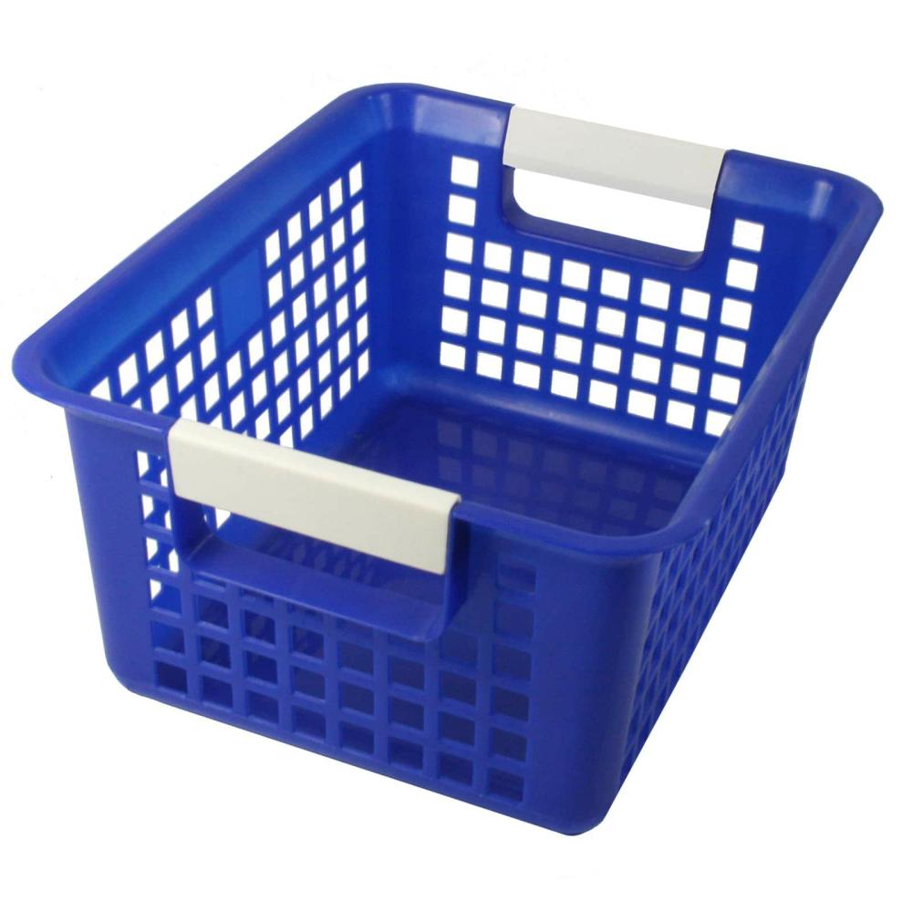 Plastic Storage Bins & Totes |  Tattle® Book Basket, 3ct. Blue Kids Art Storage Blue