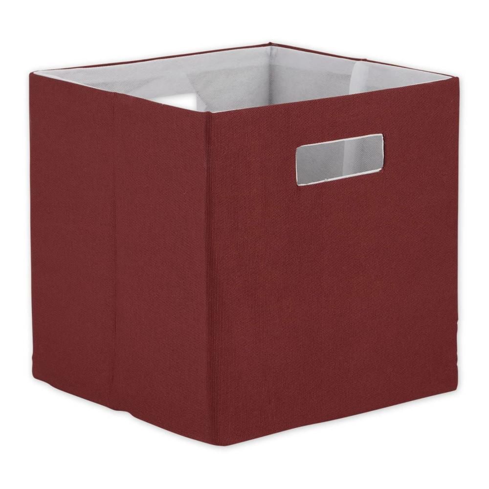 Storage Baskets & Boxes |  13″ Polyester Solid Storage Cube Barn Red Storage Barn Red