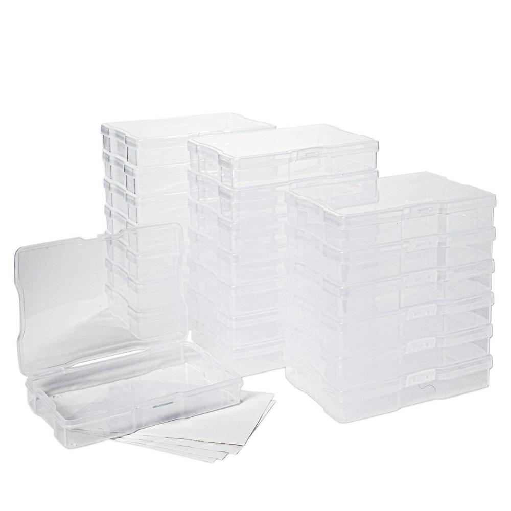 Storage Baskets & Boxes |  24 Clear Photo Storage Boxes for 4×6 Pictures with 40 Blank Labels (64 Pieces) Clear Storage Clear