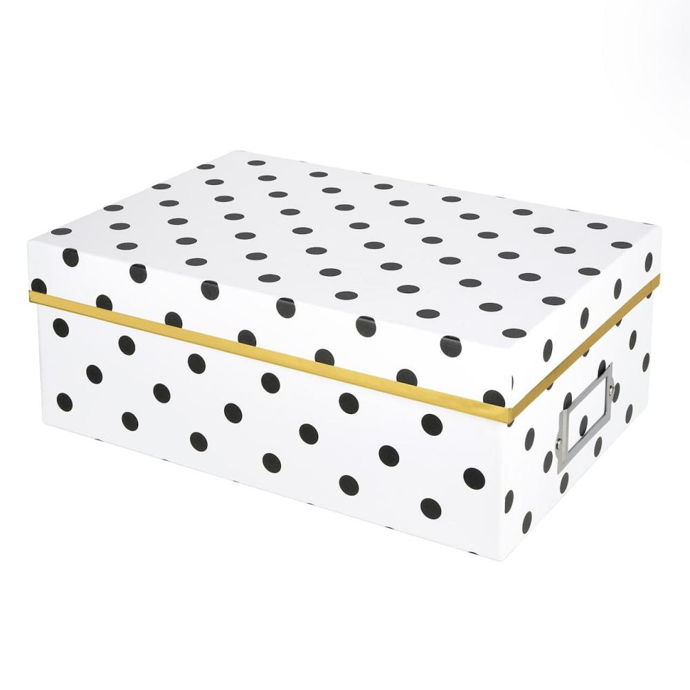 Storage Baskets & Boxes |  Black & White Dots Photo Box Storage Craft Storage