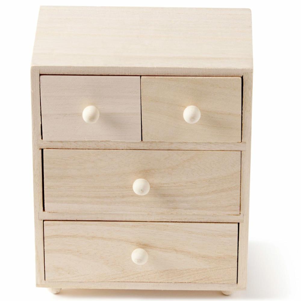 Storage Baskets & Boxes |  Wooden 4 Drawer Box Storage Storage Baskets & Boxes