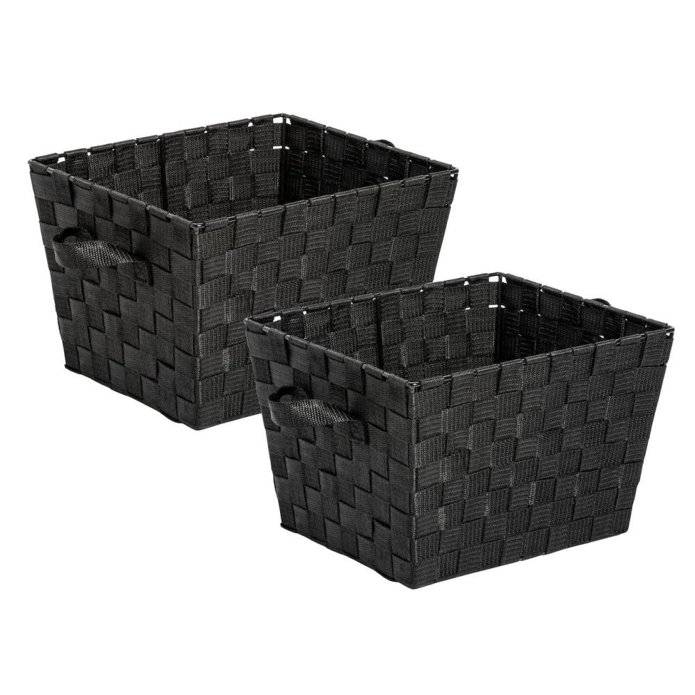 Storage Baskets & Boxes |  Black Woven Bins, 2ct. Storage Storage Baskets & Boxes