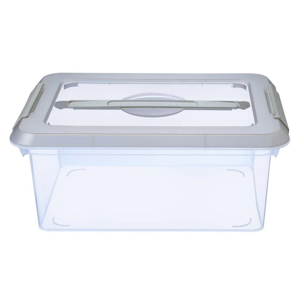 Plastic Storage Bins & Totes |  10 Pack: 14.5qt. Greige Latching Storage Bin Plastic Storage Bins & Totes Plastic Storage Bins & Totes