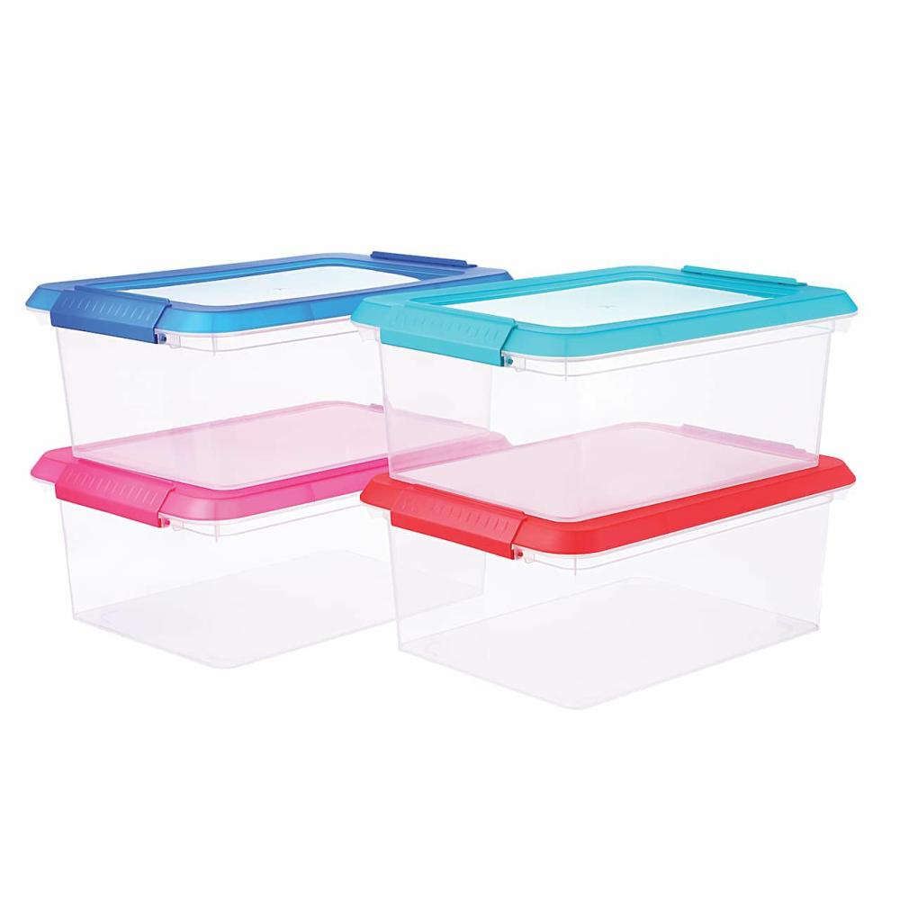 Plastic Storage Bins & Totes |  14.5qt. Storage Bins with Lids, 4ct. Plastic Storage Bins & Totes Plastic Storage Bins & Totes